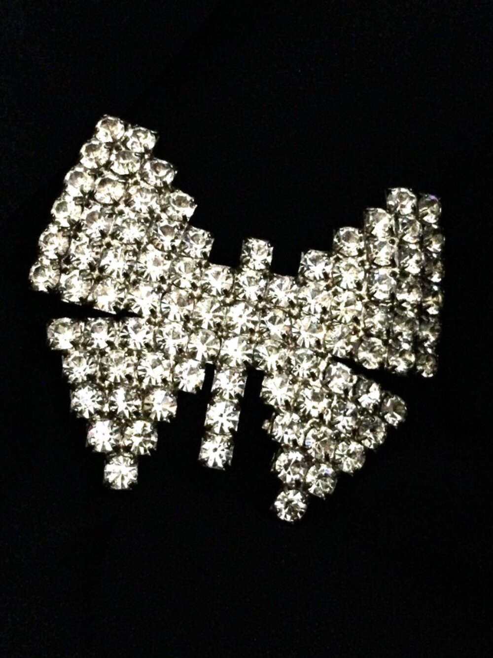 Heavy Vintage Rhinestone Butterfly Brooch C-Clasp 23.4g Estate
